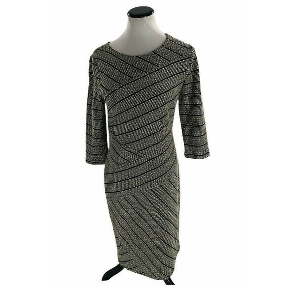 Cato Dress Women's Size 12 Metallic Thread & Black Sequins Zipper Lined Sheath - Picture 1 of 7